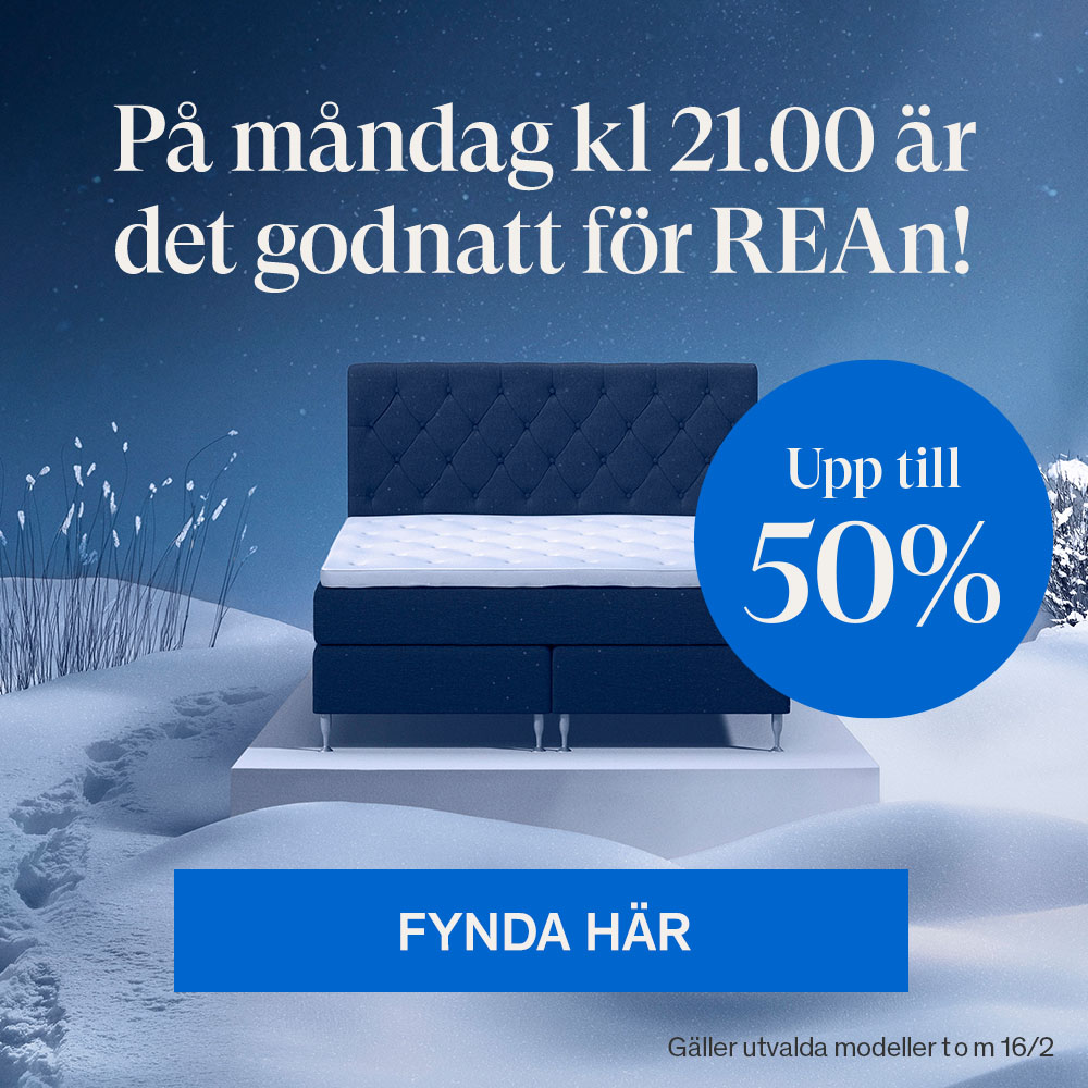 P&aring; m&aring;ndag kl 21.00 &auml;r det godnatt f&ouml;r REAn! Upp till 50%